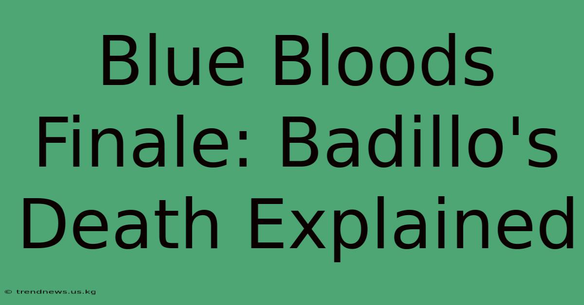 Blue Bloods Finale Badillo's Death Explained