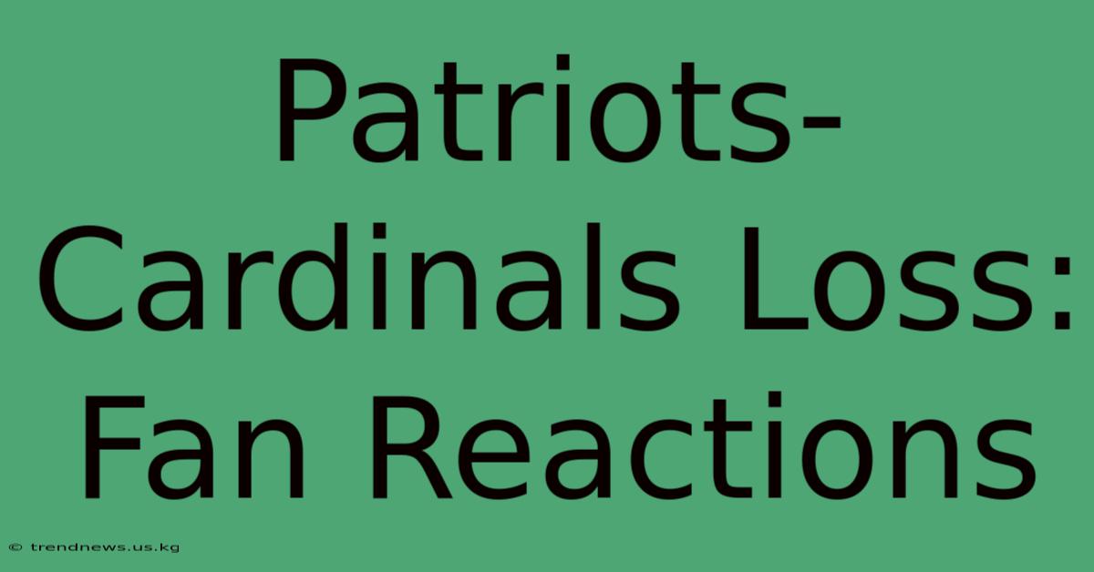 Patriots-Cardinals Loss: Fan Reactions