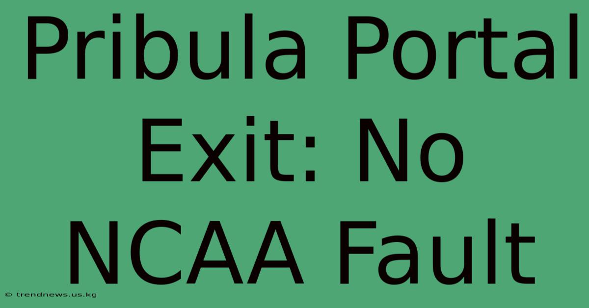 Pribula Portal Exit: No NCAA Fault